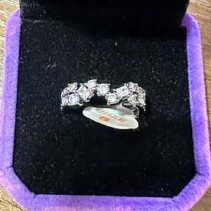Bomb Party CZ Hematite Ring 6